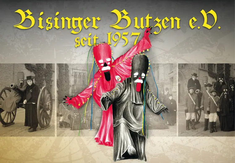 Oberbutz in Rot und Medicus vor historischen Fotos, mit Schriftzug seit 1957