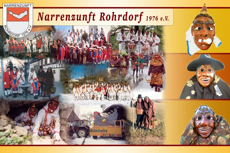 Collage mit Umzugs- und Fasnetsszenen